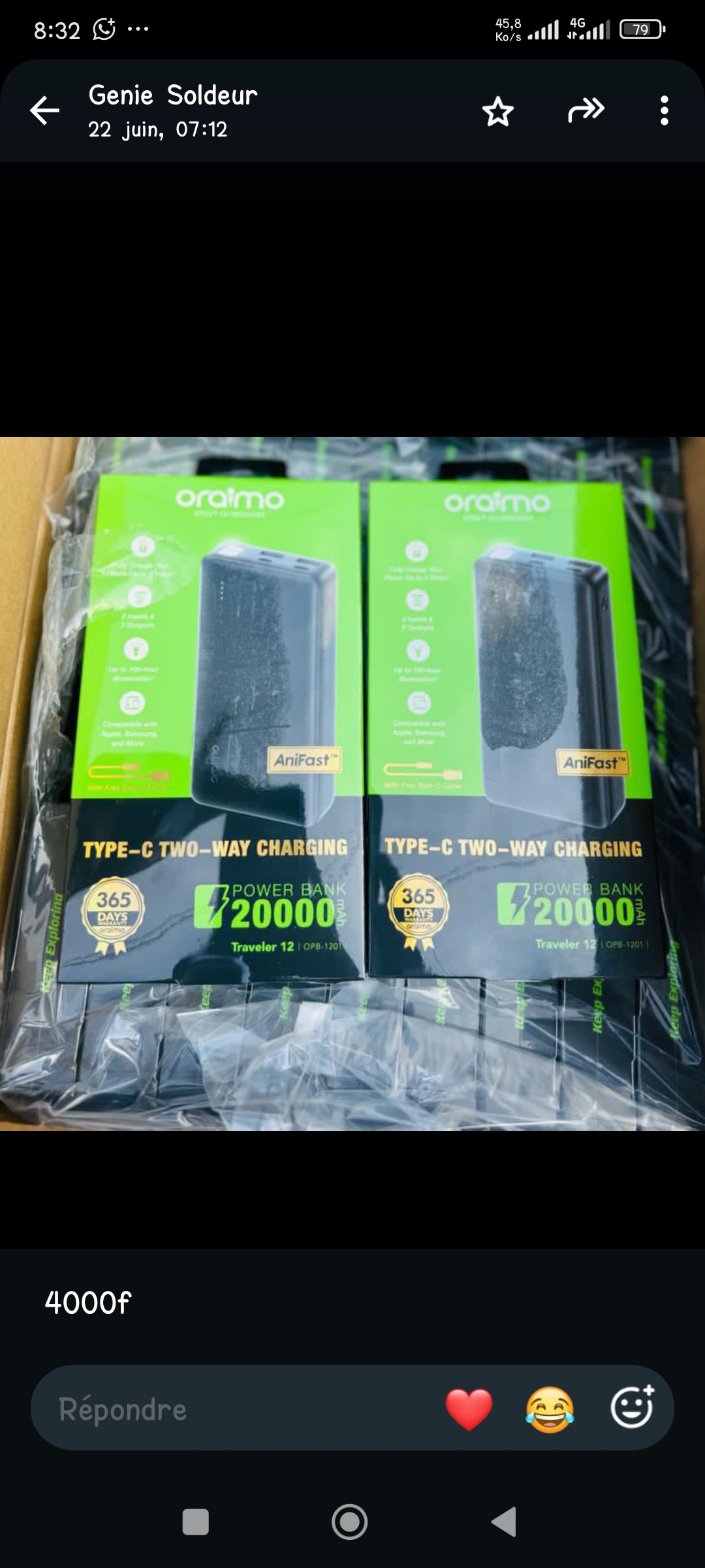 Power bank oraimo 20000ah