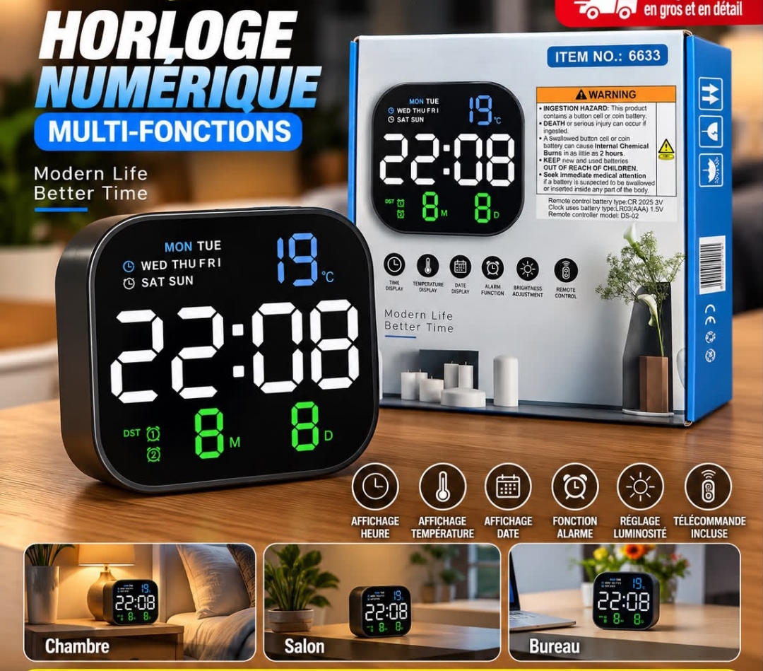 Horloge numérique multi fonction